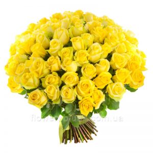 букет з жовтих троянд